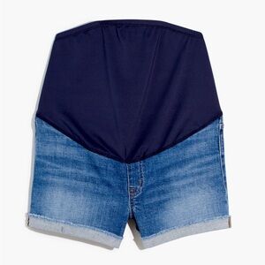 MADEWELL- Maternity Over-the-Belly Denim Shorts in Lavista Wash Jean Summer